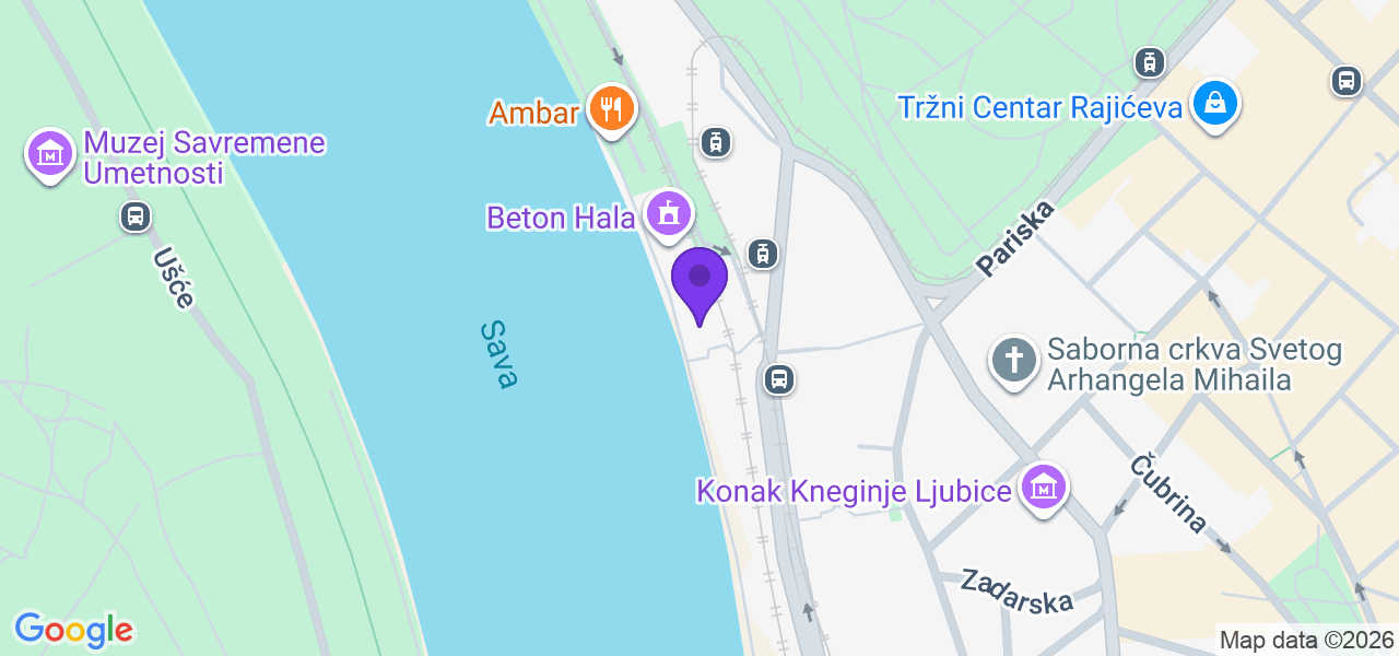 Map showing location of Sakura Belgrade