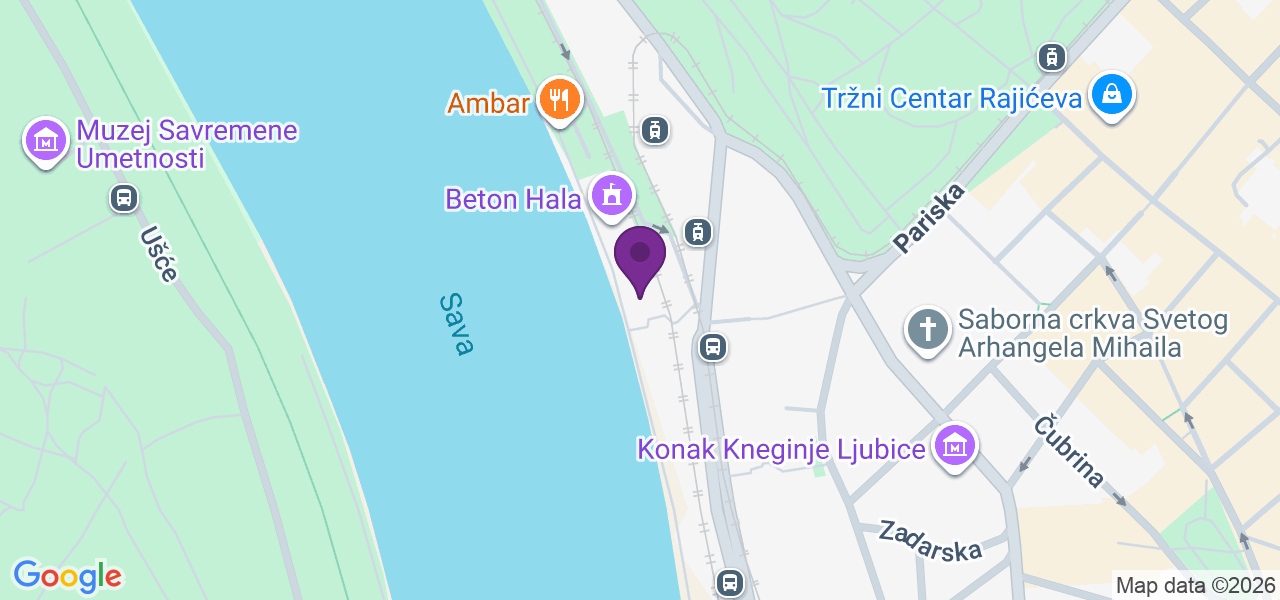 Mapa sa lokacijom lokala Sakura Belgrade